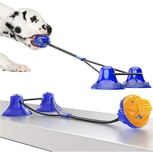 WLHOPE Dog Chew Toy Suction Cup Dog Toy, Rope with Resistance to Strong Bites Strong Training Effect for Small Medium Dogs (Blue Orange) WLHOPE Dog Chew Toy Suction Cup Dog Toy, Rope with Resistance to Strong Bites Strong Training Effect for Small Medium Dogs (Blue Orange)