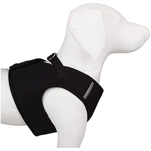The Worthy Dog Step-in Sidekick Harness with Padded Mesh Velcro Adjustable, Outdoor, Easy Walk Vest Fits Small, Medium and Large Dogs-Black