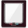 Medium Cat Door (Outer Size 7.4'' x 7.8''x1''), 4 Way Locking Cat Flap Door for Interior Exterior Doors, Weatherproof Pet Doors for Cats & Doggie with Circumference < 23'', Coffee