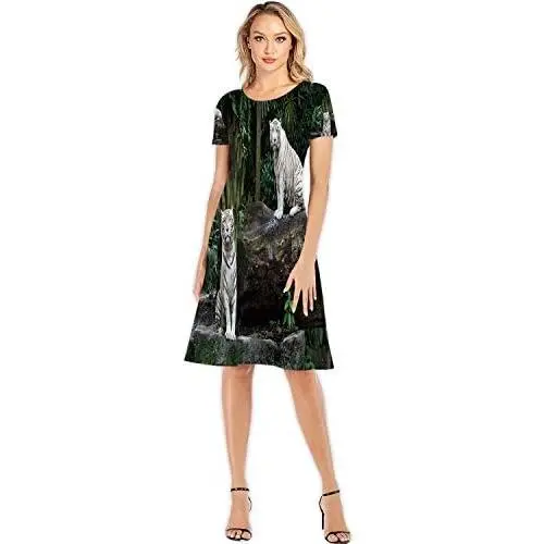 Vector Hand Drawn Herbs and Spices - or Pattern - USA,Custom Lady Dress Elegant Casual Dresses Spice S