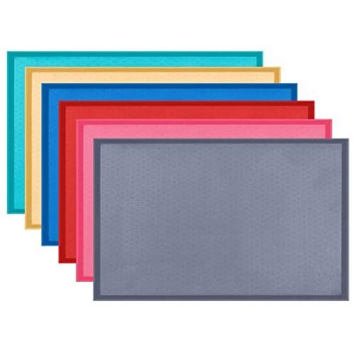 Hubulk Dog Cat Food Feeding Mat L (19''x12'') XL (24''x16'') or XXL (32X24) 0.5'' & 1'' inch Raised Edge Silicone Non Slip Waterproof Pet Food Mat Dog Bowl Placemat Large
