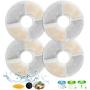 F FURNIMAT 4PC-5inch Replacement Filters for Cat Water Fountain, Carbon Filters for Automatic Flower Water Dispenser-Pack of 4