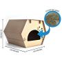 Dr.NONO Cat House Scratcher Post Cardboard Condo Cave with Catnip,Pet House Apartment,Made of Recyclable Cardboard Material