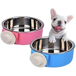 Yusenpet Cage Feeder Bowl for Small Pet, Food Water Feeder Bowl Dish with Bolt Holder for Pet Dog Cat Bird