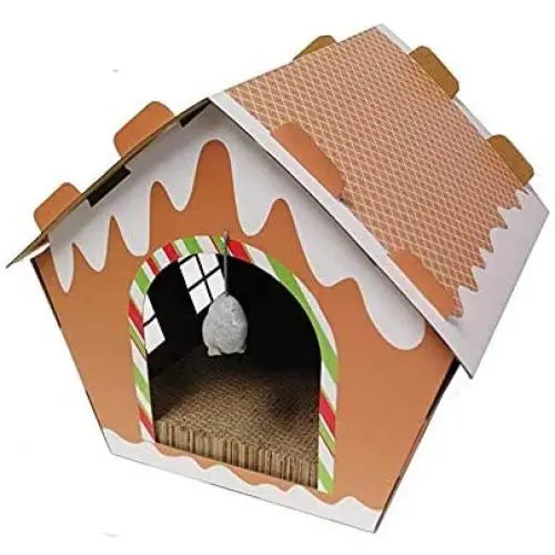 Midlee Gingerbread Christmas Cat Scratcher House Midlee Gingerbread Christmas Cat Scratcher House