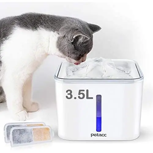Petacc Cat Water Fountain 3.5L/118oz Automatic Pet Fountain Super Quiet Dog Cat Water Dispenser Healthy and Hygienic Drinking Bowl with 2 Replacement Filters (White) Petacc Cat Water Fountain 3.5L/118oz Automatic Pet Fountain Super Quiet Dog Cat Water Dispenser Healthy and Hygienic Drinking Bowl with 2 Replacement Filters (White)