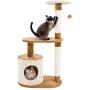 PETMAKER Cat Tree Condo 3 Tier with Condo & Scratching Posts, 37.5'', Brown & Tan