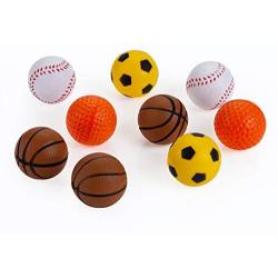 Chiwava 12 Pack 1.6 Inch Soft Rubber Foam Cat Toy Ball Sponge Sport Balls Kitten Interactive Toy Assorted Color