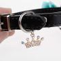 Pet Toys Great 2 PCS Dog Bow Crown Pendant Silent Bells Cat Collar Pet Collar, Size:M(Blue) (Color : Red)