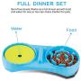 JUSTPET Anti Wet Mouth Slow Drink Pet Water Bowl, Anti Choke Slow Feeder Interactive Bloat Stop Dog Bowl, 2 in 1 Pet Double Bowl for Dogs Cats (Blue)