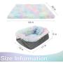 Self Warming Cat Bed / Mat for Indoor Cats - Pet Bed Cushion for Small Dogs, Warm Cave, Soft Colorful Plush Fluffy Puppy Sofa with Anti Slip Bottom