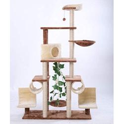 通用 Anti- toppling Climbing Cat Tree, Big Condos with Scratching Sisal Post, Cat Play House, Plush Padded Platforms Cat Activity Center Play House, Cat Bed