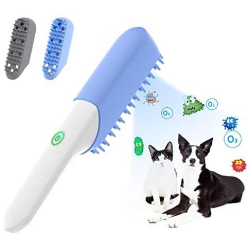 Duoai Cat Comb Dog Brush,Rechargeable Massage Grooming Comb for Cats,Puppy, Dogs Comb Odor Eliminator Brush Remove Pet Smells,with 2 Replaceable Head