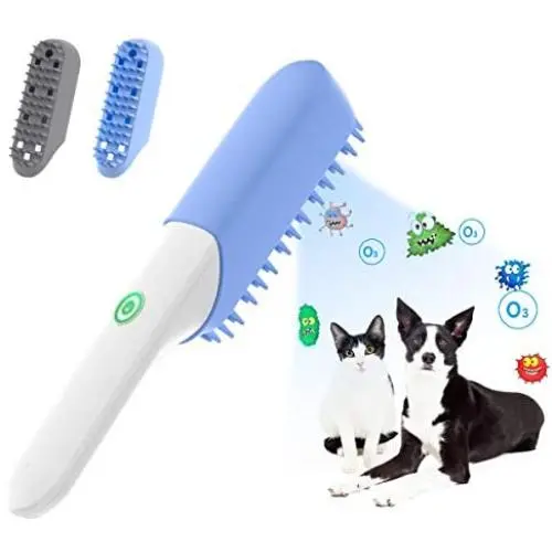 Duoai Cat Comb Dog Brush,Rechargeable Massage Grooming Comb for Cats,Puppy, Dogs Comb Odor Eliminator Brush Remove Pet Smells,with 2 Replaceable Head