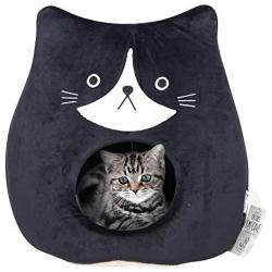 All Fur You Cat Face Cat Cave Bed, Cat House for Indoor Cats, Cubby Cat Hideaway Dome Bed Cat Tent Pod Igloo Pet Cave Cat Home Pet Cubes Felt Warm Cozy Caves Cat Hut Covered Beds Puppy Houses