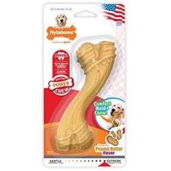 Nylabone Power Chew Curvy Dental Chew Toy for Dogs Peanut Butter Flavor Giant - Up to 50 lbs.