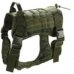 Patgoal Tactical Dog Harness, Adjustable Military Dog Molle Vest with Handle, No Pulling Service Dog Holster for Medium Large Dog Breed (Shipping from USA)