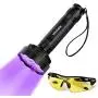 YOUTHINK UV Flashlight Blacklight Ultraviolet Black Light, UV Torch Detector with Glasses, Detecting Scorpion Dog and Cat Urine Stains (100 LEDs New Version)