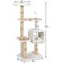 Catry Dynasty, 5 Level Cat Tree with Paper Rope Scratch Post, Condo, and Spring Toy Multiple Sizes