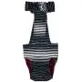 Barkertime Premium Waterproof Dog Diaper Overall - Made in USA - Black Stripes Premium Waterproof Escape-Proof Washable Dog Diaper Overall