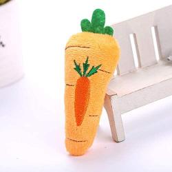 LFOZ Pet Cute Cat Toy Creative Simulation Mint Fruit Animal Plush Toy 2019 Multicolor Pineapple Strawberry Frog Chew Pet Toy for Cat (Color : Carrot)
