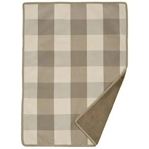 Jax & Bones Buffalo Check Puddy Standard Blanket, Small, Beige (2636-BFCP-BK)