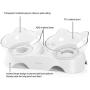 MILIFUN Elevated Double Cat Dog Bowls, Pet Food and Water Bowl with 15°Tilted Raised, Pet Feeding Basic Bowl for Cats Small Dogs and Other Small Animals White