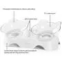 MILIFUN Elevated Double Cat Dog Bowls, Pet Food and Water Bowl with 15°Tilted Raised, Pet Feeding Basic Bowl for Cats Small Dogs and Other Small Animals White MILIFUN Elevated Double Cat Dog Bowls, Pet Food and Water Bowl with 15°Tilted Raised, Pet Feeding Basic Bowl for Cats Small Dogs and Other Small Animals White