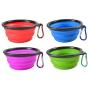 JPs Exchange Collapsible Dog Bowl, Portable and Foldable with Caribiner Clip for Travel (4 Pack)