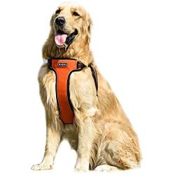 Hikiko No Pull Dog Harness, Walking Pet Harness with Dog Leash + Dog Collar Adjustable Outdoor Reflective Oxford Material Pet Vest for Dogs Easy Control for Medium to Large Breed Dogs