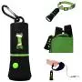 Waste Bags Dispenser with LED Flashlight, Poop Bag Holder for Dog Lead Leash, Diaper Bags Dispenser for Cradle or Car, Never Step on Poop Again at Night, includes 4 Rolls (15 Bags Per Roll, 60 Bags)
