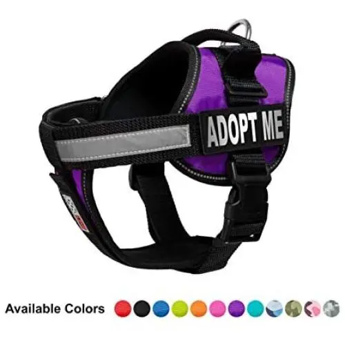 Dogline Vest Harness for Dogs and 2 Removable Adopt Me Patches, X-Large/36 to 46'', Purple Dogline Vest Harness for Dogs and 2 Removable Adopt Me Patches, X-Large/36 to 46'', Purple