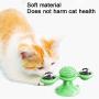 Romote Windmill Cat Toy with Led and Catnip Ball Suction Cup Cat Toys Portable Turntable Teasing Pet Toy Scratch Hair Brush Yellow