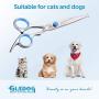 GLADOG Professional Dog Grooming Scissor with Safety Round Tips, Stainless Steel Pet Grooming Scissors, Sharp and Durable Pet Grooming Shears/Pet Combs for Dogs and Cats