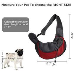 TNZMART Pet Dog Sling Carrier Hands Free Dog Portable Sling Bag Breathable Mesh Travel Safe Sling Bag Carrier for Small Dogs Cats