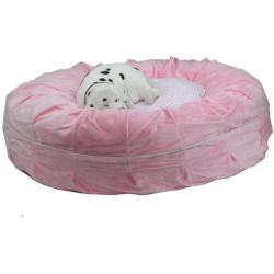 Teafco Otto Pet Bed with Heat Relief Padding, Pink, Round