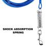 Petbobi 30 ft Tie Out Cable for Dog with Durable Spring and Metal Swivel Hooks for Outdoor, Yard and Camping, Rust- Proof Training Tether for Small to Medium Dogs Up to 85 Pounds, Blue
