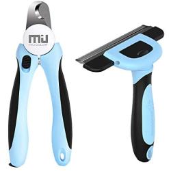 MIU COLOR Pet Grooming Kit, Professional Pet Deshedding Brush and Cat Dog Nail Clippers, Effectively Deshedding by Up to 95%, Pet Nail Clippers with Safety Guard Dogs and Cats