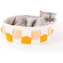 LUCKITTY Cat Bed House Cave with Cushion Large,Self Warming Cat Cubby Enclosed for Cats Kittens Small Dogs Puppy Rabbit and Small Animals Pets
