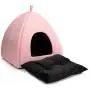 Hollypet Self-Warming Cat Bed, 2 in 1 Cat Tent Cave for Kittens and Small Dogs, 16 x 16 x 17 inches Triangle Feline House Hut with Washable Cushion for Indoor Outdoor Hollypet Self-Warming Cat Bed, 2 in 1 Cat Tent Cave for Kittens and Small Dogs, 16 x 16 x 17 inches Triangle Feline House Hut with Washable Cushion for Indoor Outdoor