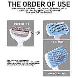 Folomie Professional Self Cleaning Slicker Brush for Dogs and Cats– Cleaning Grooming Comb for Long or Short Haired Dogs