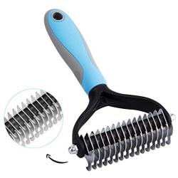 HoneySheep Pet Dematting Comb,16 Teeth Double Sided Undercoat Rake for Dogs Tangles Removing