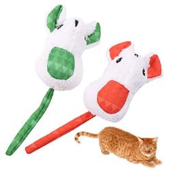 ocijf179 Cat Toy Pet Cat Kitten Plush Mouse Catnip Catmint Teaser Interactive Play Chew Bite Toy - Green