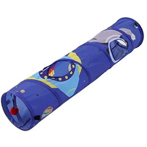 PEOPLE&PETS Collapsible Cat Tunnel, Toys Interactive Pet Play Tubes for Cats and Small Animals, with Peep Holes and Ball Toy PEOPLE&PETS Collapsible Cat Tunnel, Toys Interactive Pet Play Tubes for Cats and Small Animals, with Peep Holes and Ball Toy
