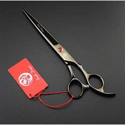 Purple Dragon Professional 7.0 inch 4PCS Pet Grooming Scissors Kit Japan Premium Steel Straight & Curved & Thinning Blade Dog Hair Cutting Shears Set with Case