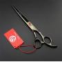 Purple Dragon Professional 7.0 inch 4PCS Pet Grooming Scissors Kit Japan Premium Steel Straight & Curved & Thinning Blade Dog Hair Cutting Shears Set with Case
