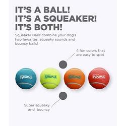 Outward Hound Squeaker Ballz & Tennis Ballz - Squeaking & Fetching Tennis Ball Dog Toys