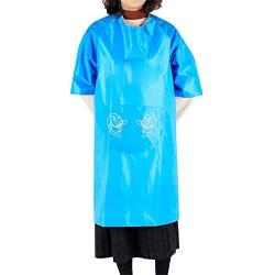 Tuuertge Pet Grooming Apron Water Resistant Pet Grooming Smock PVC Waterproof Groomer Apron Long Sleeve Pet Apron for Dogs Cats Dematting (Color : Blue, Size : One Size)