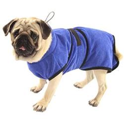 GabeFish Super Absorbent Microfiber Dog Bathrobe Full-Wrap Cats Bath Towel Cape