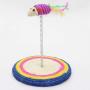 Pet Supplies Colorful Pet Cat Playing Toys Sisal Spring Seat Cat Scratch Board with Mouse, Board Diameter: 19cm Pet Toys
